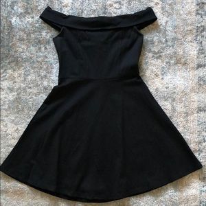 Black off-the-shoulder dress